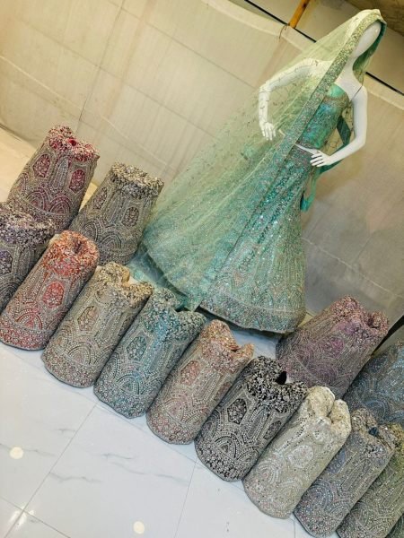 pretty pastel color  diamond  with miror work traditional wedding lehenga collection Bridal Lehenga Choli