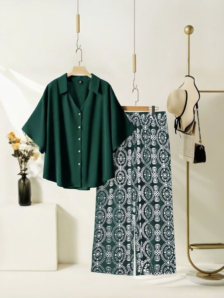 Printed Co-ord Set With Stylish Top Comfortable Daily Outfit Kurtis
