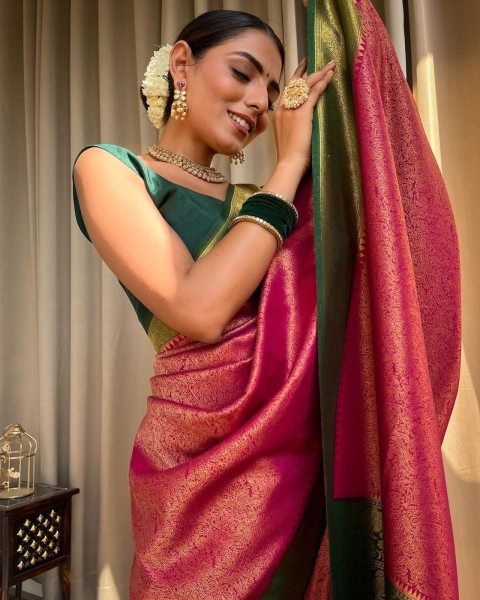 Pure Banarasi Copper Zari Weaving Soft Silk Saree Banarasi Saree Wholesale