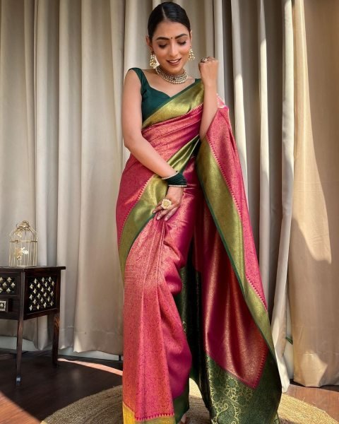 Pure Banarasi Copper Zari Weaving Soft Silk Saree Banarasi Saree Wholesale