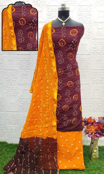 Pure Cotton Bandhni Dress Material Bandhani Dress Material