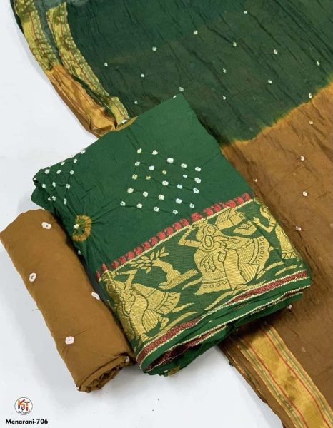  Pure Cotton Bandhni Dress Materail Bandhani Dress Material