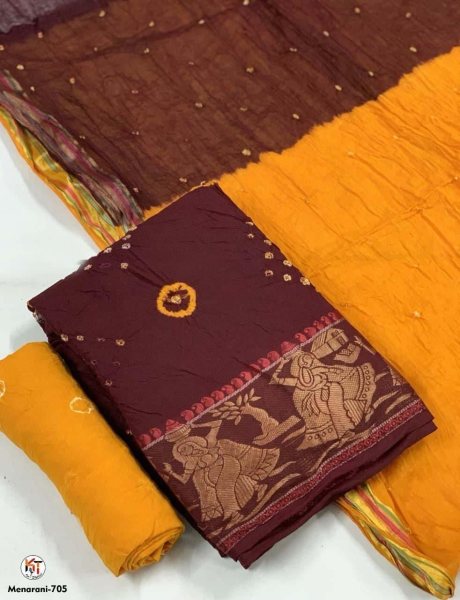  Pure Cotton Bandhni Dress Materail Bandhani Dress Material