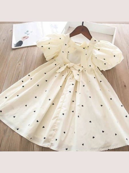 Pure Cotton Off White Frock  Girls Wear