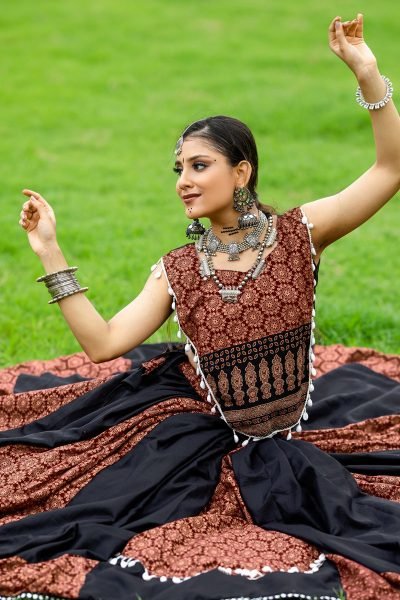 Pure Cotton Printed Lehenga Choli with Gota   Kodi Work Ethnic Festive Wear Navratri Lehnega Choli