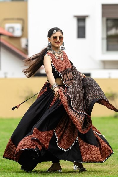 Pure Cotton Printed Lehenga Choli with Gota   Kodi Work Ethnic Festive Wear Navratri Lehnega Choli