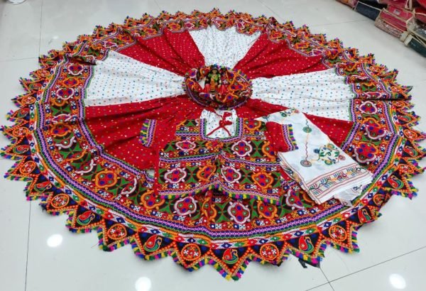 Pure Heavy Rayon Cotton With Bandhani Print Lehenga Choli  Navratri Lehnega Choli