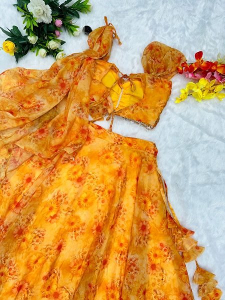  pure Jimmy organza silk blouse with Attached Dupatta fully stitched Lehenga Collection  Designer Lehenga Choli