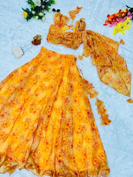  pure Jimmy organza silk blouse with Attached Dupatta fully stitched Lehenga Collection  Designer Lehenga Choli