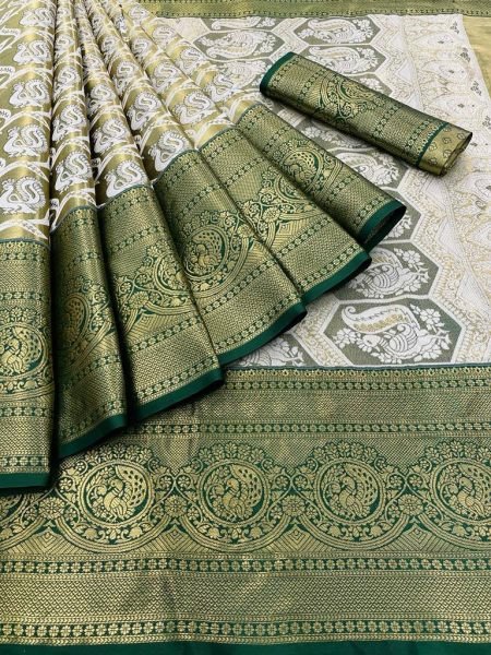 Pure Kanjivaram Silk Saree With Weaving Border Silk Sarees Wholesale