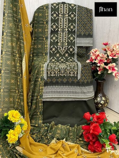Pure Lawn Printed Embroidered Work Salwar Suits  Wholesale Printed Salwar Kameez 