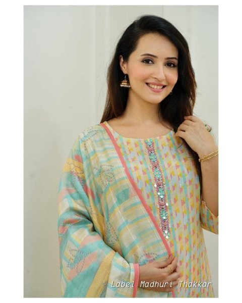 Pure Muslin Cotton Lining  Kurti Pant Set  3 Piece Kurti Set