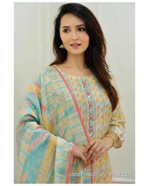 Pure Muslin Cotton Lining  Kurti Pant Set  3 Piece Kurti Set