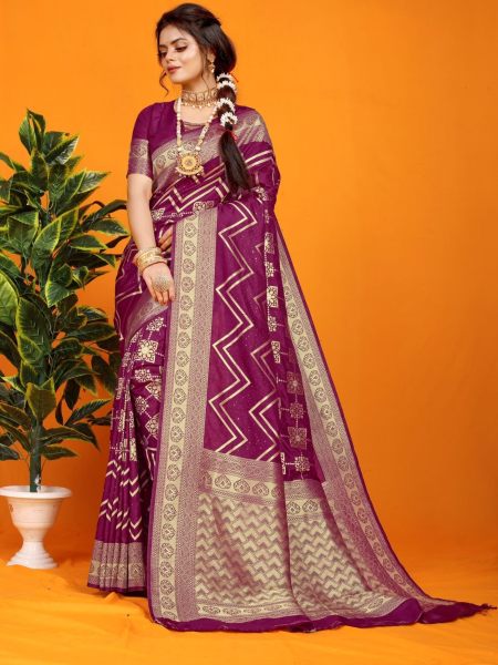 Pure Nylon Dolla silk with Zari Weaving pallu Saree Designer Wedding Sarees Wholesale