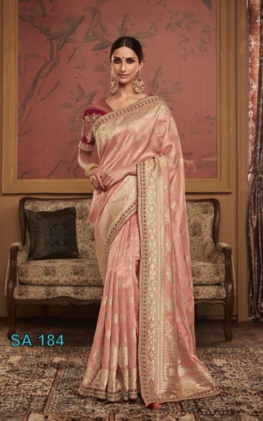 Pure Soft Dola Silk With Fancy Lace Border Designer Wedding Sarees Wholesale