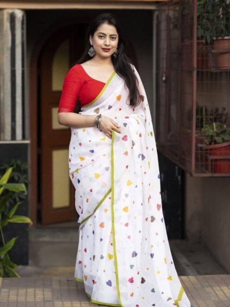 Pure Soft Linen Cotton Digital Print Saree Elegant Summer Wear with Tassel Pallu Limited Time Wholesale Deal Sarees 