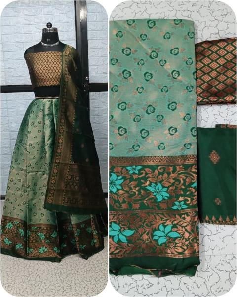 Pure Softy Silk Zari Half Lehenga Saree with Banarasi Dupatta at Manufacturer Rate Half Saree Lehenga