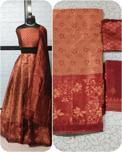 Pure Softy Silk Zari Half Lehenga Saree with Banarasi Dupatta at Manufacturer Rate Half Saree Lehenga