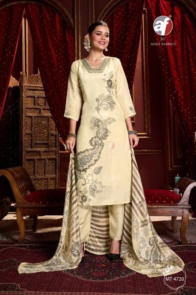 Pure Tissue Shimmer Handwork Kurti Pant with Dupatta Set At Wholesale Rate 3 Piece Kurti Set