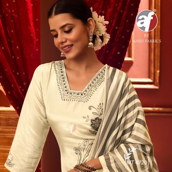 Pure Tissue Shimmer Handwork Kurti Pant with Dupatta Set At Wholesale Rate 3 Piece Kurti Set