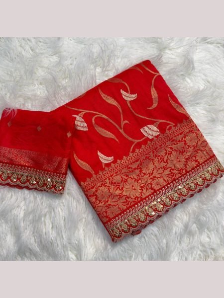 Pure Viscose Dola Silk Saree With Sequnce & Embroidered Cut Work border  Silk Sarees Wholesale