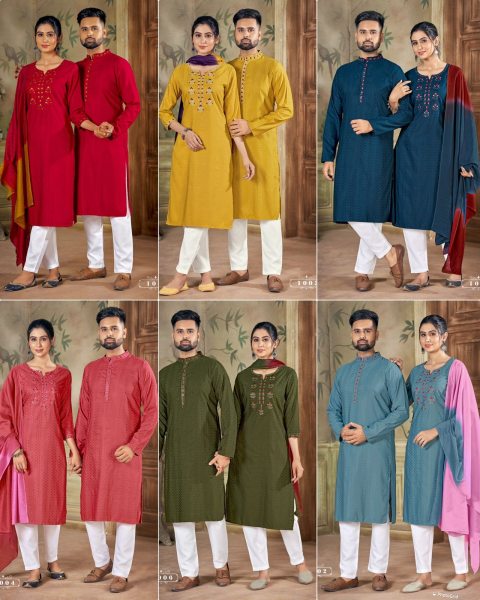 Pure viscose weaving Butti with Handwork and Embroidery Couple collection Couple Combo collection 