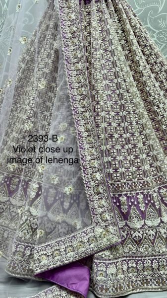 Purple Bridal Lehenga Choli with Heavy Net Sequins Work for Designer Wedding Outfit Bridal Lehenga Choli