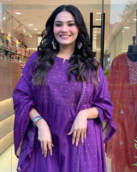 Purple Chanderi Readymade Pant Style Kurti with Dupatta Festive Wear 2025 3 Piece Kurti Set