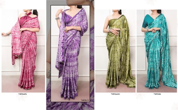 Purple Designer Satin Silk Saree with Geometric Print & Mirror Lace For Daily Wear Silk Sarees Wholesale