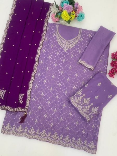 Purple Fancy Chinon Palazzo Dress Material Style Suit for Boutique Collection Designer Plazzo Salwar Suits Wholesale