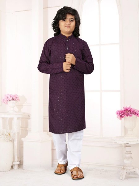 Purple Father and Son Matching Kurta Pajama Set Premium Family Wear Father Son Collection 