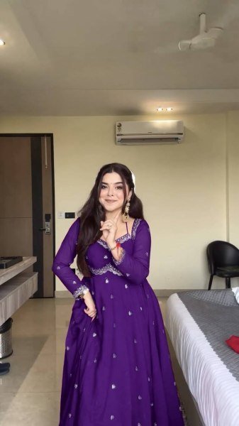 Purple Georgette Embroidery Anarkali Suit Set with Dupatta Ready to Wear for Celebrations Ready To Wear Collection