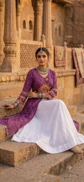 Purple Heavy Rayon Lehenga with Full Ghera and Fox Georgette Printed Kurti For Reseller  Navratri Lehnega Choli
