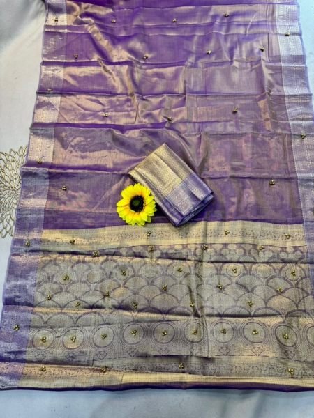 Purple Original Patola Design Soft Banarasi Silk Saree with Ghungroo Work at Wholesale Rate