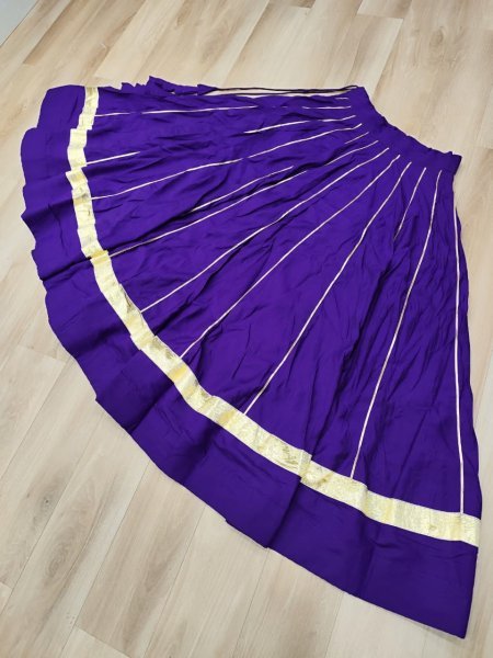 Purple Roman Silk Lehenga Choli with Heavy Flair Perfect for Garba Nights Navratri Lehnega Choli