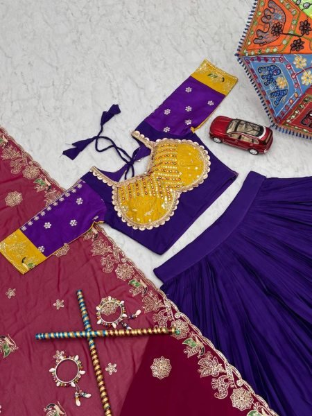RaasRang Navratri Edit Pure Cotton Lehenga with Embroidered Flair & Luxe Dupatta Navratri Lehnega Choli