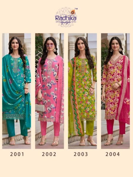Radhika Lifestyle Everyday Cotton Charm Suit Set with Mulmul Dupatta Set to Set Kurtis