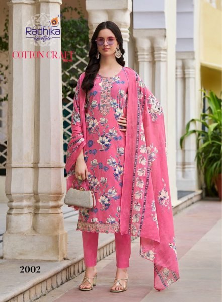 Radhika Lifestyle Everyday Cotton Charm Suit Set with Mulmul Dupatta Set to Set Full Set Kurti
