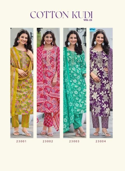 Radhika Lifestyle Printed Cotton Suit Set Stylish 3 Piece Combo for All Day Style Full Set Kurti