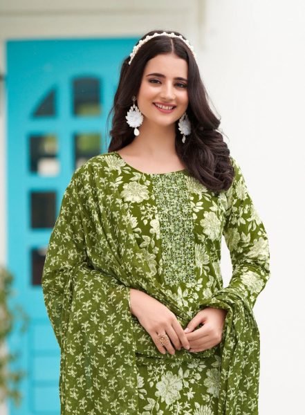 Radhika Lifestyle Printed Cotton Suit Set Stylish 3 Piece Combo for All Day Style Full Set Kurti