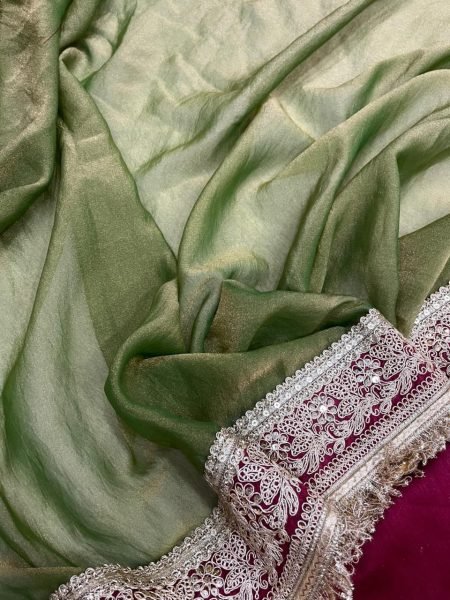 Radiant Green Designer Mocha Silk Saree with Mono Diamond Silk Unstitched Blouse Silk Sarees Wholesale