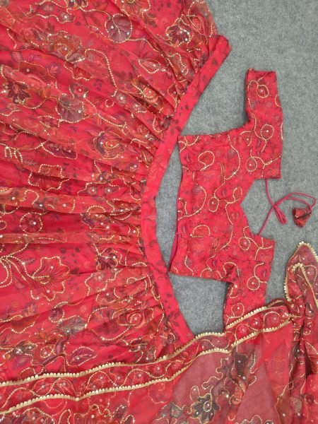 Radiant Hot Pink Designer Taby Silk Lehenga with Hand Mirror and Sequin Embroidery Designer Lehenga Choli