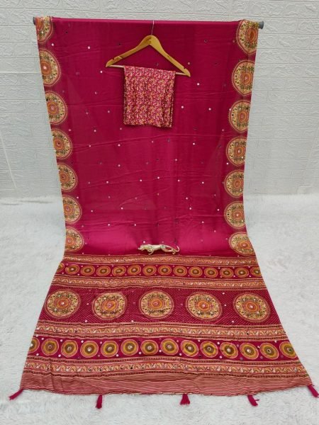 Radiant Hot Pink Festive Japan Satin Silk Saree With Matching Blouse For Bluk Order Sarees 