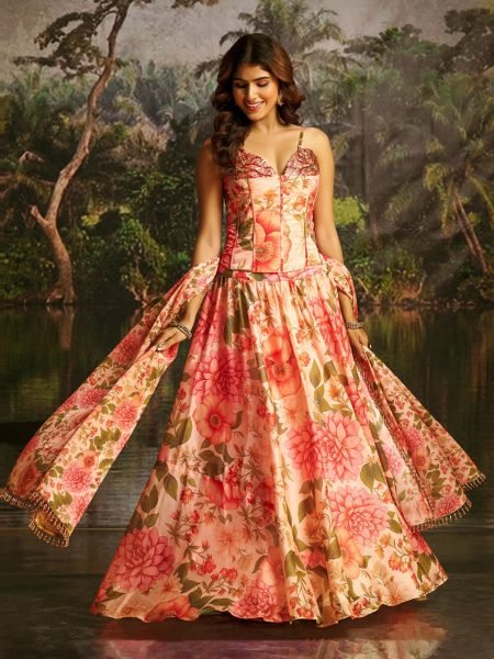 Radiant Pink Designer Handwork Corset Lehenga Set at Wholesale Rate Designer Lehenga Choli