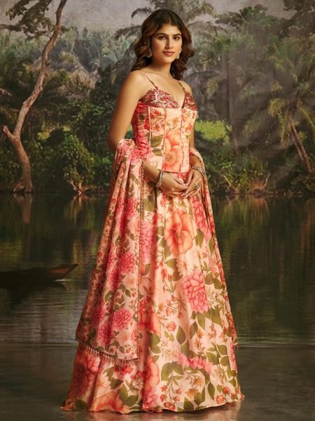 Radiant Pink Designer Handwork Corset Lehenga Set at Wholesale Rate Designer Lehenga Choli