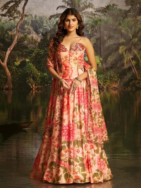 Radiant Pink Designer Handwork Corset Lehenga Set at Wholesale Rate Designer Lehenga Choli