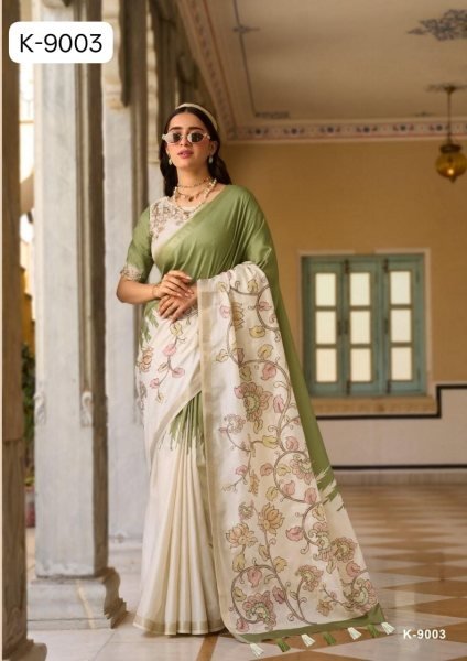 Radiant Pista Pure Tussar Silk Saree with Designer Pallu at Manufacturer Rate Printed Cotton Sarees Wholesale