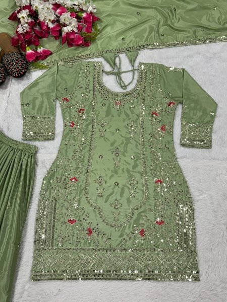 Radiant Pista Royal Designer Sharara Collection with Rich Embroidery Detailing Ready To Wear Collection