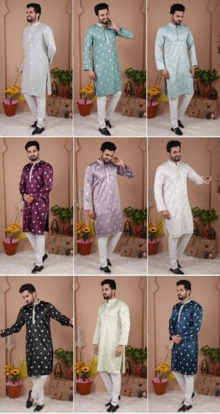Radiant Sky Blue Silk Kurta Pajama with Heavy Sequence Work for Wedding Wear Kurta Pajama Wholesale