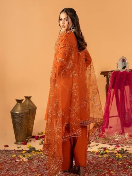 Radiant Traditional Ensemble Festive Glamour Top With Farshi Salwar Suit